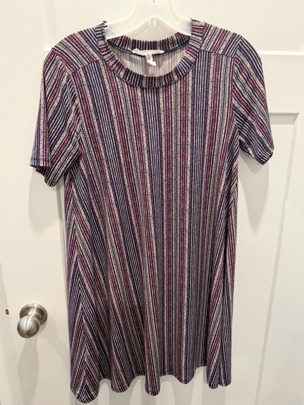 BCBGeneration Striped Dress Women Small Knit A Line Short Sleeve Casual